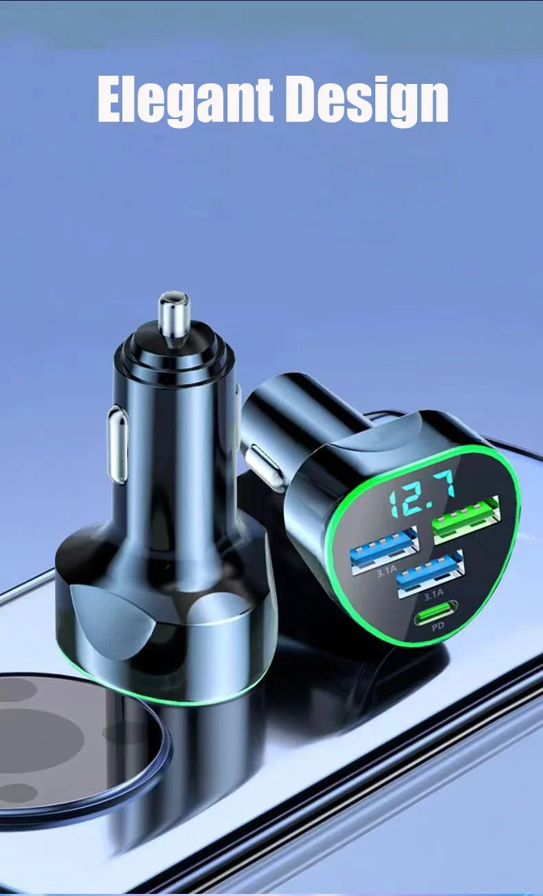 UYUXIO USB C Car Phone Charger Super Fast Charge in Car with LED Voltage Display for iPhone Samsung Huawei Oneplus Android Phone UYUXIO USB C Car Phone Charger Super Fast Charge in Car with LED Voltage Display for iPhone Samsung Huawei Oneplus Android Phone