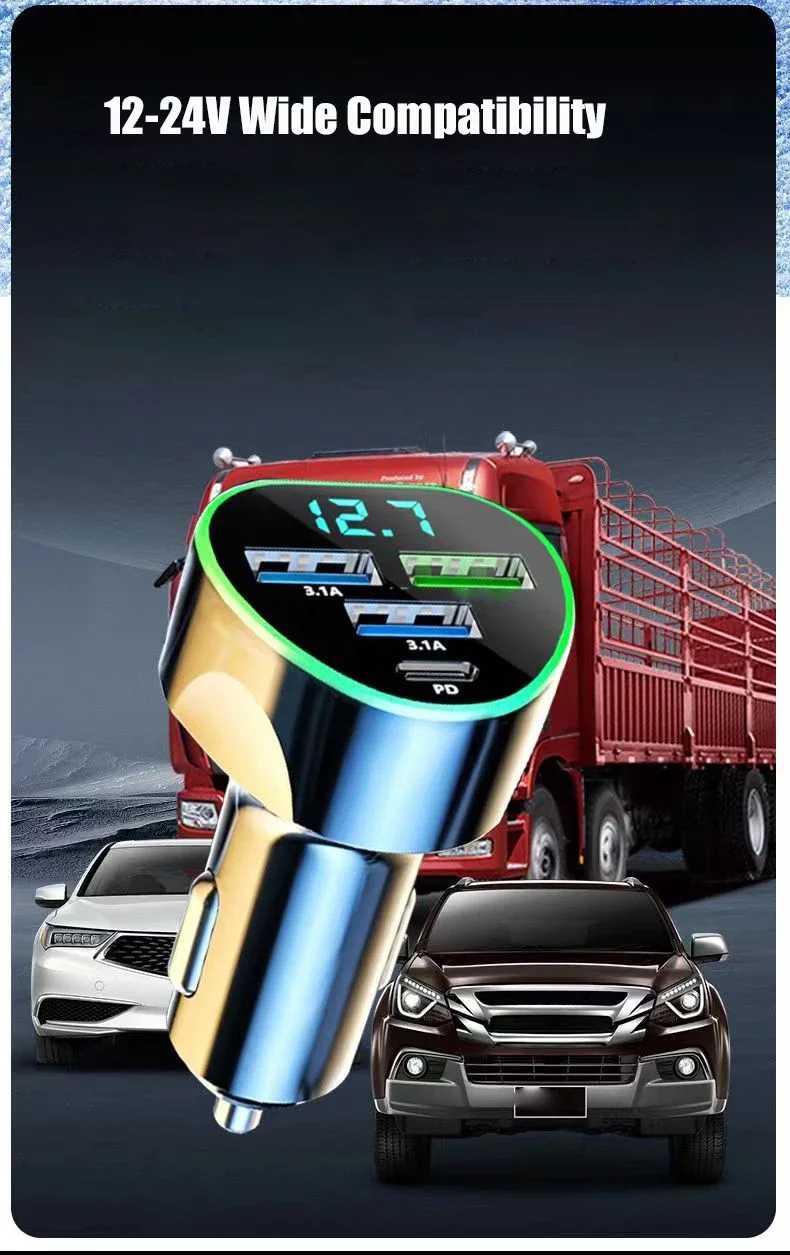 UYUXIO USB C Car Phone Charger Super Fast Charge in Car with LED Voltage Display for iPhone Samsung Huawei Oneplus Android Phone UYUXIO USB C Car Phone Charger Super Fast Charge in Car with LED Voltage Display for iPhone Samsung Huawei Oneplus Android Phone